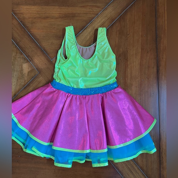 Revolution Sparkling Pink & Blue Dance Costume Set – Child Medium - Picture 7 of 7